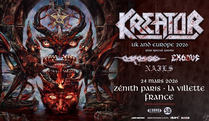 Kreator, Carcass, Exodus, Nails au Zenith