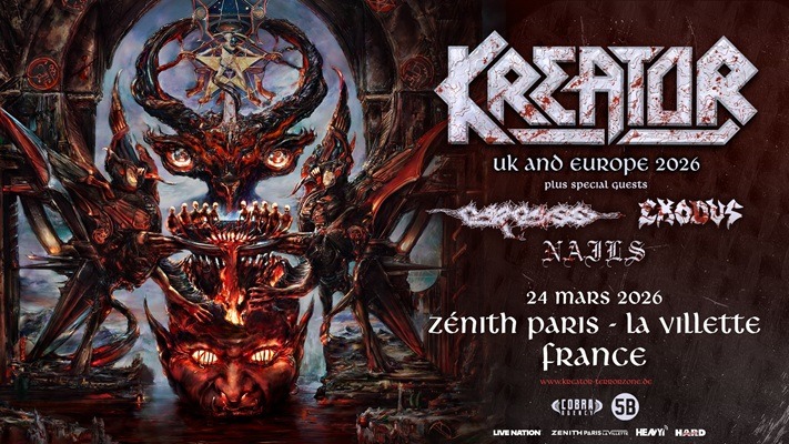 Kreator, Carcass, Exodus, Nails au Zenith