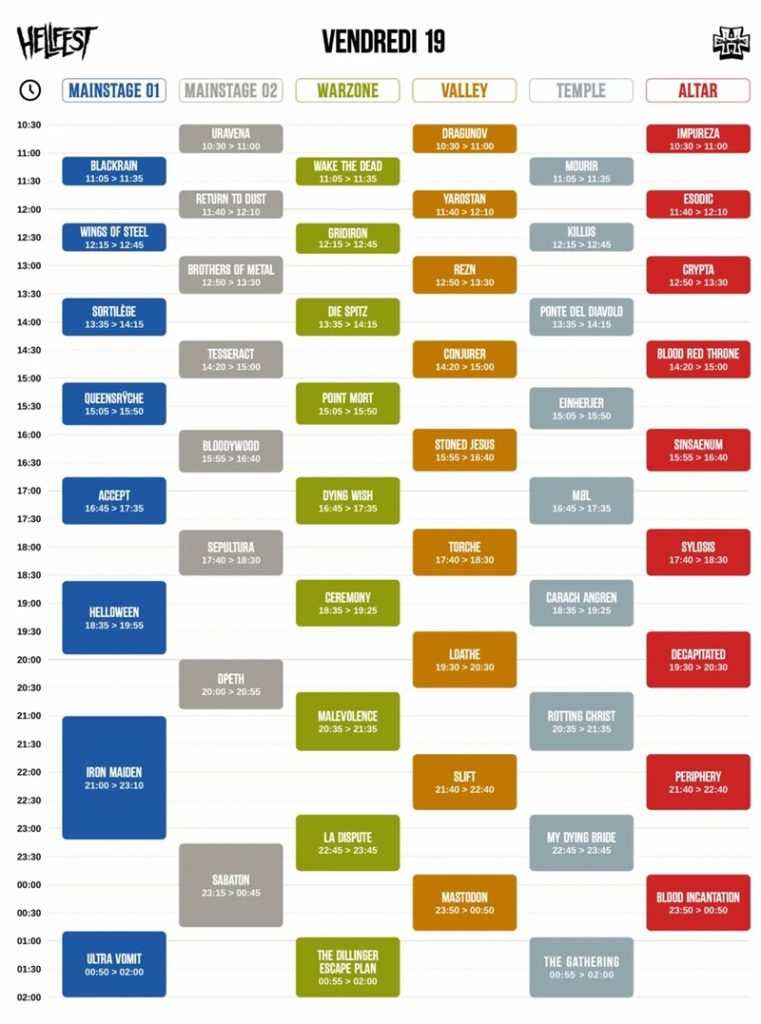 HELLFEST 2026 : VENDREDI 19 JUIN : JOUR 2